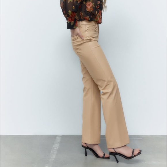 Zara Straight Leg Faux Leather Pants - Picture 5 of 5